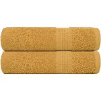 vidaXL Badhanddoeken FROGN 2 st 100x150 cm 360 g/m² goud