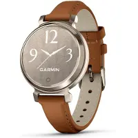 Garmin Lily 2 Classic Oro Crema Con Correa De Cuero Marrón Horloge