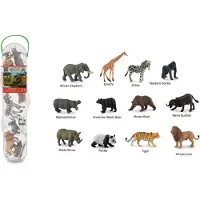 Collecta Figurine Mini Set - 12 Wilde Dieren - Wilde Dieren - Handgeschilderd - Miniatuur