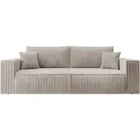 Selsey 3-zits slaapbank Galine ribstof | ribfluweel beige 257x85x102 cm zitbanken | NADUVI