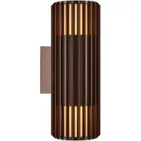 Nordlux Aludra-wandlamp-seaside-up & down-2xE27-bruin metalic