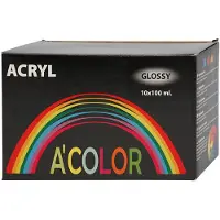 A-Color acrylverf - Assortiment, kleuren assorti, 01 - glossy, 100 ml