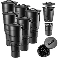Kadax Ondergrondse tuincompostbak van kunststof, geurloze compostemmer voor het maken van mest, compostcontainer met ventilatiegaten (zwart, 6 stuks)
