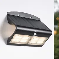 LumenXL Solar wandlamp Double Conan 6.8W met sensor - zwart