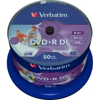 Verbatim Set van 50 DVDR 8x - Dubbele laag - Afdrukbaar Import Verenigd Koninkrijk