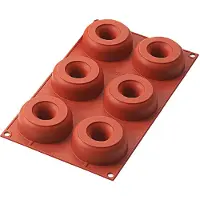 Silikomart Fancy & Function 6 Donuts bakvorm 30 cm silicone oranje