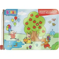 Studio 100 houten magnetische puzzel - 5 stukjes - met houten vislijn