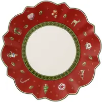 Villeroy & Boch Toy's Delight Gebakbordje - 17 cm - Rood - Kerst