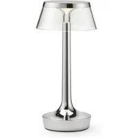 Flos Design tafellamp Bon jour unplugged, dimbaar, chroom / zilver, Hal, Kunststof, Design, tafellamp