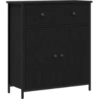vidaXL Dressoir, zwart, eikenlook, 70 x 30 x 80 cm, houtvezel