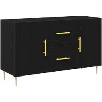 vidaXL Dressoir Zwart Eiken 100 x 36 x 60 cm Bewerkt hout