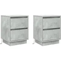 vidaXL Nachtkastje 2 st Beton Grijs 39 x 34,5 x 50 cm Bewerkt hout