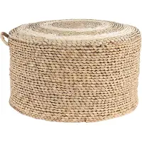 Clayre & Eef Poef Ø 40x23 cm stro rond hocker