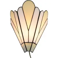 LumiLamp Wandlamp tiffany 20x10x29 cm beige glas metaal