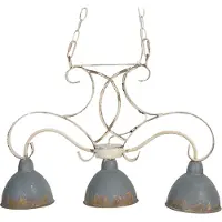 Clayre & Eef hanglamp, 60x15x42 cm, grijs, ijzer