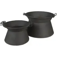 Clayre & Eef Bloempot set van 2 Ø 28 Ø 22 cm ijzer rond plantenpot