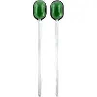 Muurla saladebestek glas 2-pack Green-clear
