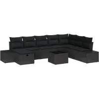 vidaXL 9 st Zwart