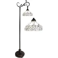 Clayre & Eef Tiffany vloerlamp, 152 cm, bruinbeige, polyresin