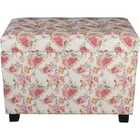Clayre & Eef Poef 60x36x43 cm hout textiel rechthoek hocker