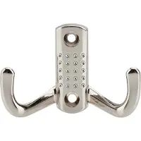 Intirilife dubbele jashaken in satijn nikkel design 7 x 4.7 cm cm kapstokhaken metalen wandhaken garderobehaken