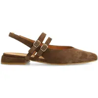 Manfield Bruine suède slingbacks | Maat 36