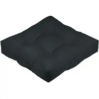 Stof Textile Vloerkussen XXL - zwart - polyester - 60 x 60 x 12 cm - vierkant - Extra dik - extra zitplaatsen - spelen - gamen - relaxen