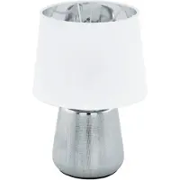 Eglo Schemerlamp Manalba 1 zilver met witte lampenkap