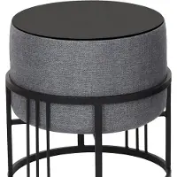 En.casa Krukje en bijzettafel Tas rond 2-in-1 set stapelbaar donkergrijs en zwart []