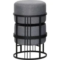 En.casa Krukje en bijzettafel Tas rond 2-in-1 set stapelbaar donkergrijs en zwart []