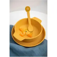Trixie Baby Siliconen Kom Mr. Lion - Kinderservies - 100% Food Grade silicone -Vaatwas en Microgolf bestendig - Leeuw