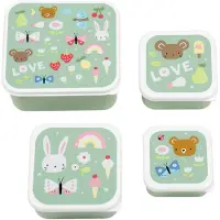 A Little Lovely Company Broodtrommel Set - 4 stk - Joy - - OneSize - Broodtrommels