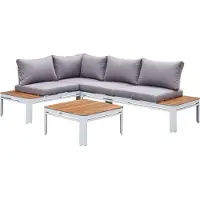 Axi Eos Loungeset met ligbed Wit met Hout-look PSPC