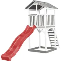 Axi Beach Tower Speeltoren Grijs/wit - Rode Glijbaan