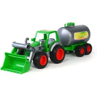 Polesie Tractor met Voorlader en Tanker - Groen kunststof - 3-6 jaar
