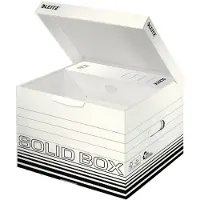 Leitz Opbergdozen Solid Box - M 6118 - FSC gerecycled karton - B 325 x D 360 x H 270 mm - wit - 10 stuks