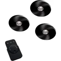 Doeco Super Light Emotion Led set met 3 spots met dimmer inbouw 12V/15W zwart