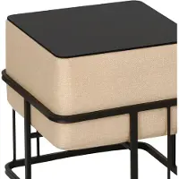 En.casa Krukje en bijzettafel Tas vierkant 38x38x38 cm 2-in-1 set beige en zwart []