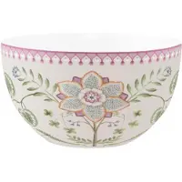 Pip studio Lily & Lotus kom ⌀18cm - Off White - witte kom met lila lotusbloem - serveerschaal - porselein - vaatwasserbestendig