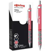 Rotring Tikky balpen, koraalroze body, blauwe inkt, 1 stuk