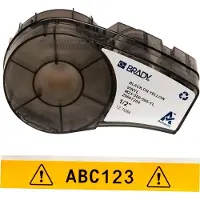 Brady M21-500-595-YL tape vinyl | zwart op geel | 12,7mm x 6,40m