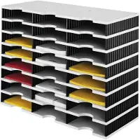 Styro sorteerstation styrodoc Standaard SET, C4, 8 etages/3 rijen/24 vakken, grijs/zwart