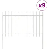 vidaXL Tuinhek WOERDEN, 9 stuks, 15,3 x 0,8 m, wit