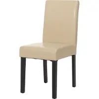MCW Eetkamerstoel Littau, keukenstoel Stoel, kunstleer ~ crème, donkere poten