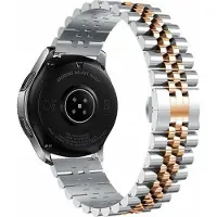 Strap-it Luxe Jubilee stalen bandje - geschikt voor Huawei Watch GT 3 Pro 43mm / GT 3 42mm / GT 2 42mm - zilver/rosé goud