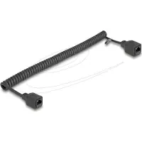 DeLOCK RJ45 Coiled Cable jack to jack Cat.5e UTP 1 m to 3 m black