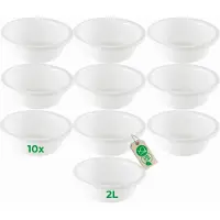 Novaliv 10x Ronde Afwaskommen 2L, D24 cm, Wit, BPA-vrij, Vaatwasserbestendig, Ideaal voor keuken en camping, kleine ronde kom, kleine plastic kom, kleine waskom, plastic kom