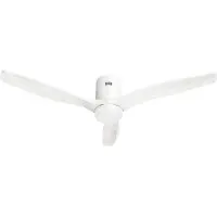 Hombli Smart Ceiling Fan & Light - White & White Wood
