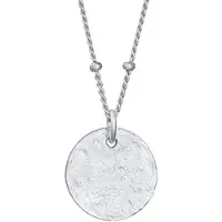 Elli - Halsketting - Dames Bol Plaatje Hanger Gehamerd in 925 Sterling Zilver - Dames