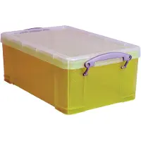 Really Useful Box 9 liter transparant geel